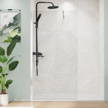 Load image into Gallery viewer, MORDEER 34" W x 72" H Fixed Glass Shower Panel, 5/16" SGCC Tempered Glass Shower Door, Semi-Frameless Shower Glass Panel with Stainless Steel Supporting Bar, Bathroom Shower Screen