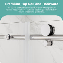 Load image into Gallery viewer, Frameless Glass Shower Door, Frameless Sliding Shower Door with Stainless Steel Handle & Anti-Jump System