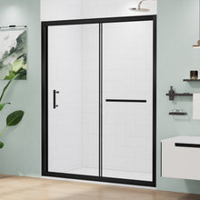 Load image into Gallery viewer, MORDEER Semi-Frameless Shower Door, Sliding Glass Shower Door with 1/4"(6mm) SGCC Clear Tempered Glass, Bathroom Shower Glass Door with Stainless Steel Handle