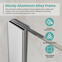 Load image into Gallery viewer, MORDEER 34" W x 72" H Fixed Glass Shower Panel, 5/16" SGCC Tempered Glass Shower Door, Semi-Frameless Shower Glass Panel with Stainless Steel Supporting Bar, Bathroom Shower Screen
