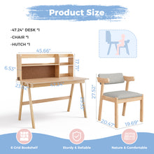 Load image into Gallery viewer, 47.24" Solid Wood Kids Table and Chair Set