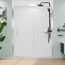 Load image into Gallery viewer, MORDEER Semi-Frameless Shower Door, Sliding Glass Shower Door with 1/4"(6mm) SGCC Clear Tempered Glass, Bathroom Shower Glass Door with Stainless Steel Handle