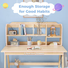 Load image into Gallery viewer, 47.24" Solid Wood Kids Desk and Chair Set