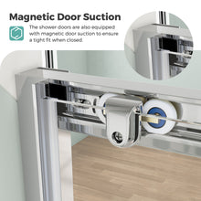 Load image into Gallery viewer, Semi-Frameless Gold Shower Door with Ultra White Clear Tempered Glass