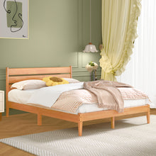 Load image into Gallery viewer, MORDEER Malaysian Oak Bed Frame with Ladder Headboard
