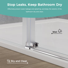 Load image into Gallery viewer, Frameless Sliding Tub Door 56-59" W x 59" H, Bathtub Glass Shower Door with SGCC Clear Tempered Glass, Tub Shower Door with Stainless Steel Hardware, Installation for Bathroom