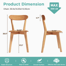 Load image into Gallery viewer, MODEER Solid Wood Dining Chairs with Curved Back