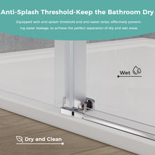 Load image into Gallery viewer, Sliding Shower Door with 5/16"(8mm) Ultra-Clear Tempered Glass, Frameless Shower Door with Seal Strips for Leak Protection