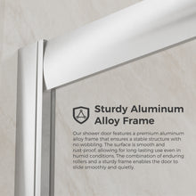Load image into Gallery viewer, MORDEER 36"D x 36"W x 75" H Corner Sliding Shower Enclosure, SGCC Tempered Glass Shower Door with Explosion-Proof Film, Aluminum Framed Corner Shower Enclosure(Shower Base Not Included)