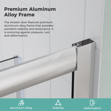 Load image into Gallery viewer, MORDEER Semi-Frameless Shower Door, Sliding Glass Shower Door with 1/4"(6mm) SGCC Clear Tempered Glass, Bathroom Shower Glass Door with Stainless Steel Handle