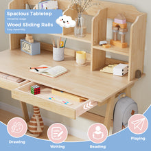 Load image into Gallery viewer, 47.24" Solid Wood Kids Desk and Chair Set