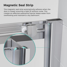 Load image into Gallery viewer, MORDEER Semi-Frameless Shower Door, Sliding Glass Shower Door with 1/4"(6mm) SGCC Clear Tempered Glass, Bathroom Shower Glass Door with Stainless Steel Handle