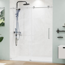 Load image into Gallery viewer, Frameless Glass Shower Door, Frameless Sliding Shower Door with Stainless Steel Handle & Anti-Jump System