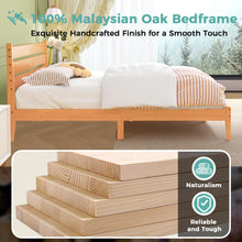 Load image into Gallery viewer, MORDEER Malaysian Oak Bed Frame with Ladder Headboard