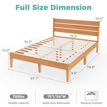 Load image into Gallery viewer, MORDEER Malaysian Oak Bed Frame with Ladder Headboard