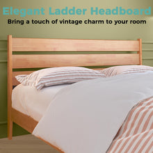 Load image into Gallery viewer, MORDEER Malaysian Oak Bed Frame with Ladder Headboard