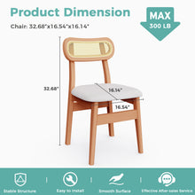 Load image into Gallery viewer, MORDEER Solid Wood Rattan Dining Chairs
