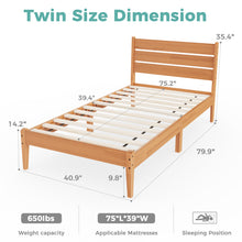 Load image into Gallery viewer, MORDEER Malaysian Oak Bed Frame with Ladder Headboard