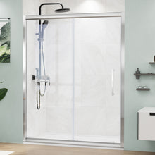 Load image into Gallery viewer, Semi-Frameless Gold Shower Door with Ultra White Clear Tempered Glass
