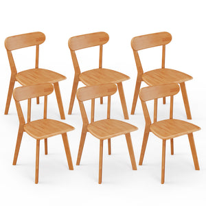 MODEER Solid Wood Dining Chairs with Curved Back