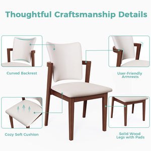 MORDEER Solid Wood Upholstered Dining Chairs