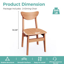 Load image into Gallery viewer, MORDEER Solid Wood Dining Chairs with Curved Backrest
