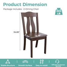 Load image into Gallery viewer, MORDEER Solid Wood Dining Chairs with Streamlined High Slat Back
