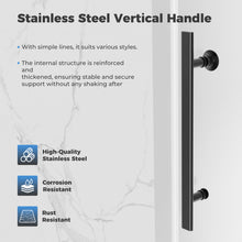 Load image into Gallery viewer, MORDEER 56-60" W x 75" H Frameless Shower Door, Black Shower Door with 1/4" (6mm) Clear SGCC Certified Tempered Glass, Glass Shower Door With Explosion-Proof Film, Stainless Steel Circular Top Rail
