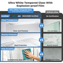 Load image into Gallery viewer, MORDEER 56-60" W x 75" H Frameless Shower Door, Black Shower Door with 1/4" (6mm) Clear SGCC Certified Tempered Glass, Glass Shower Door With Explosion-Proof Film, Stainless Steel Circular Top Rail
